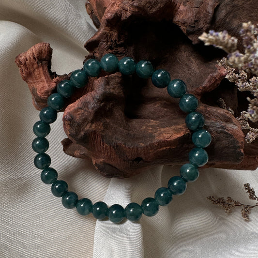 Blue Water Jadeite Beaded Bracelet