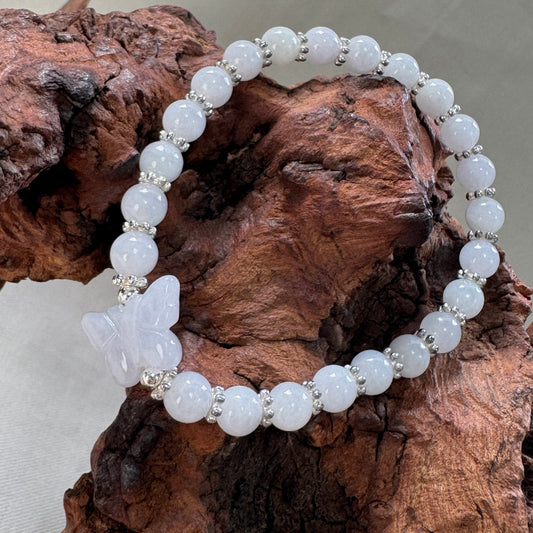 STACK | Lavender Butterfly Jadeite Beaded Bracelet