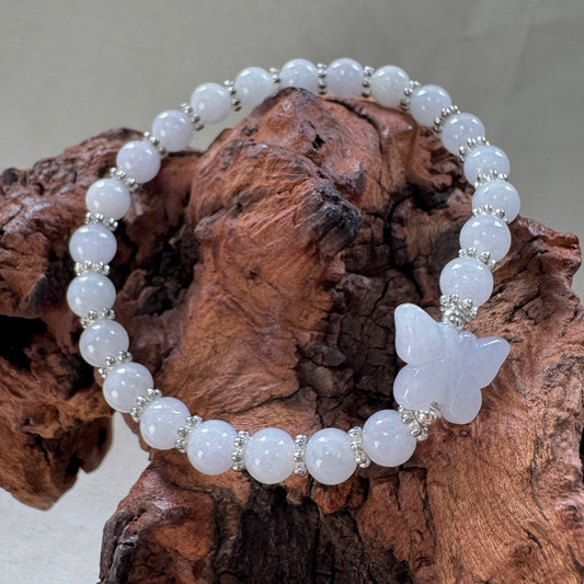 STACK | Lavender Butterfly Jadeite Beaded Bracelet