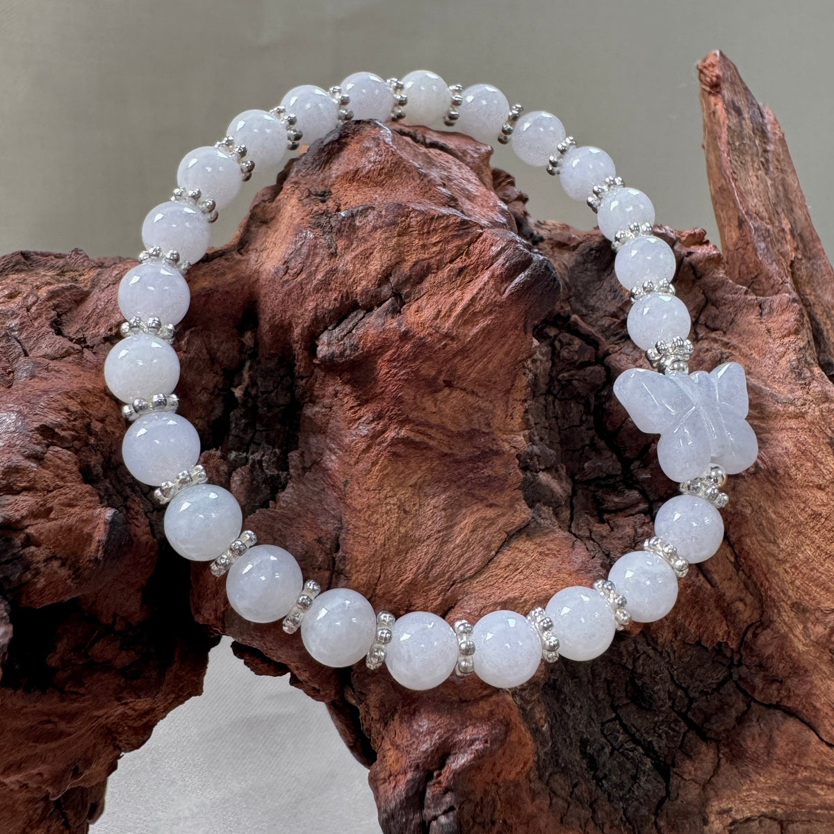 STACK | Lavender Butterfly Jadeite Beaded Bracelet