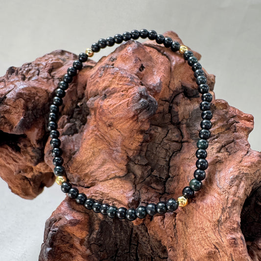 STACK | Dainty Black Jadeite Beaded Bracelet