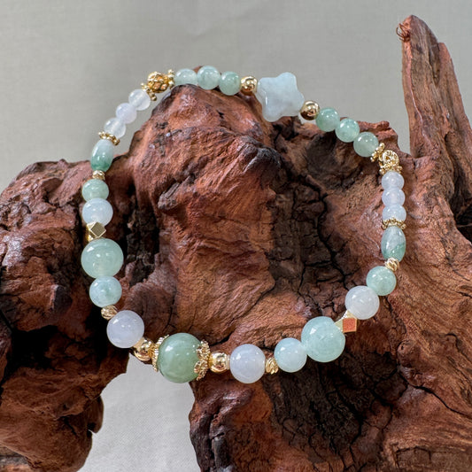 STACK | Clover Jadeite Beaded Bracelet