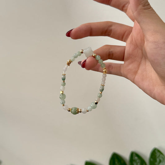 STACK | Clover Jadeite Beaded Bracelet