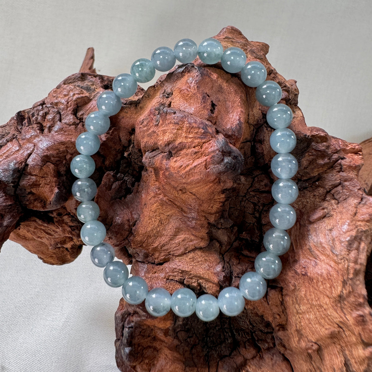 STACK | Blue-grey Jadeite Beaded Bracelet