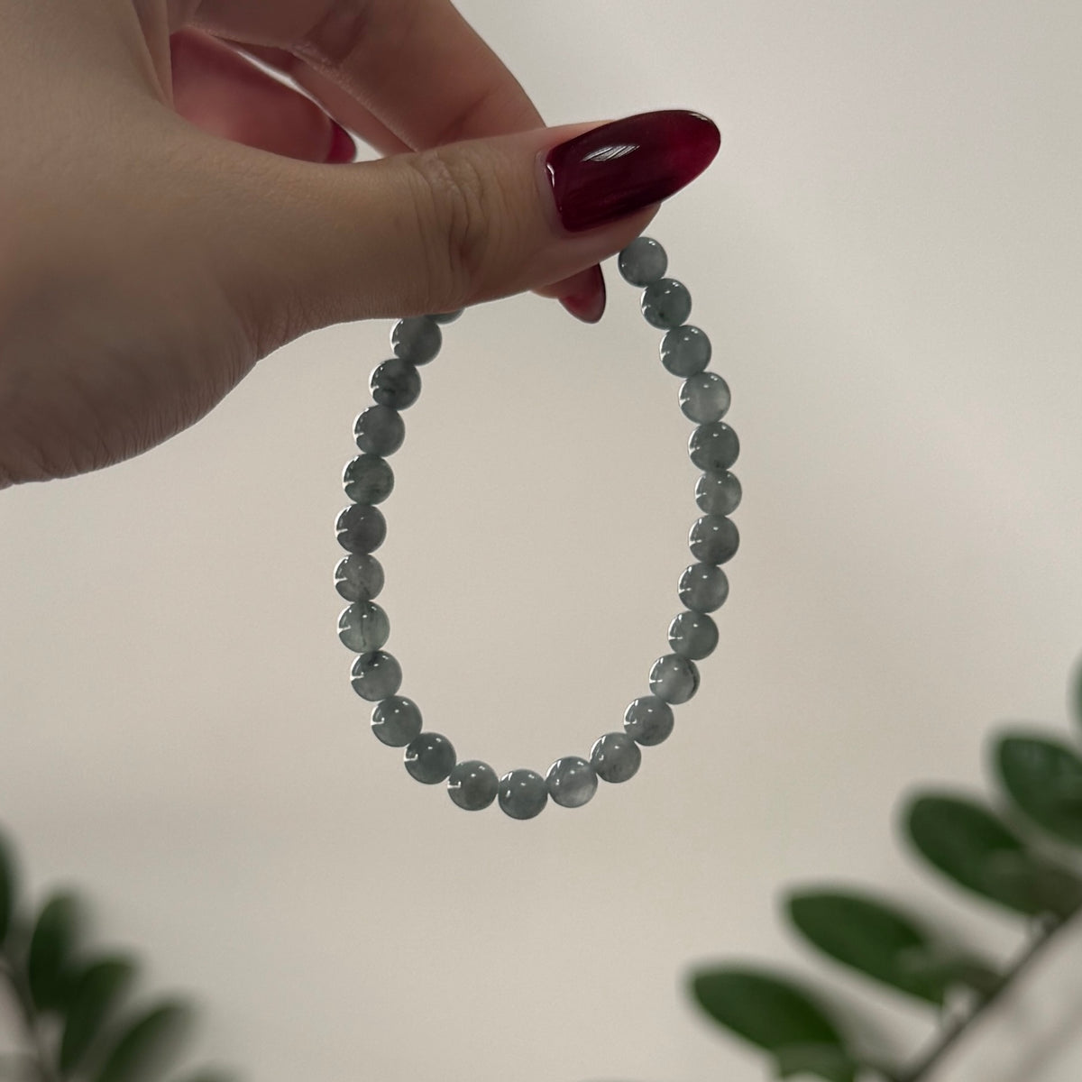 STACK | Blue-grey Jadeite Beaded Bracelet
