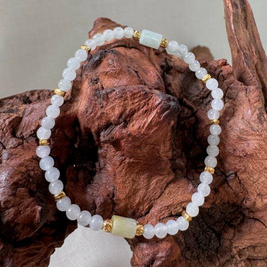 STACK | Petite Barrel Jadeite Beaded Bracelet