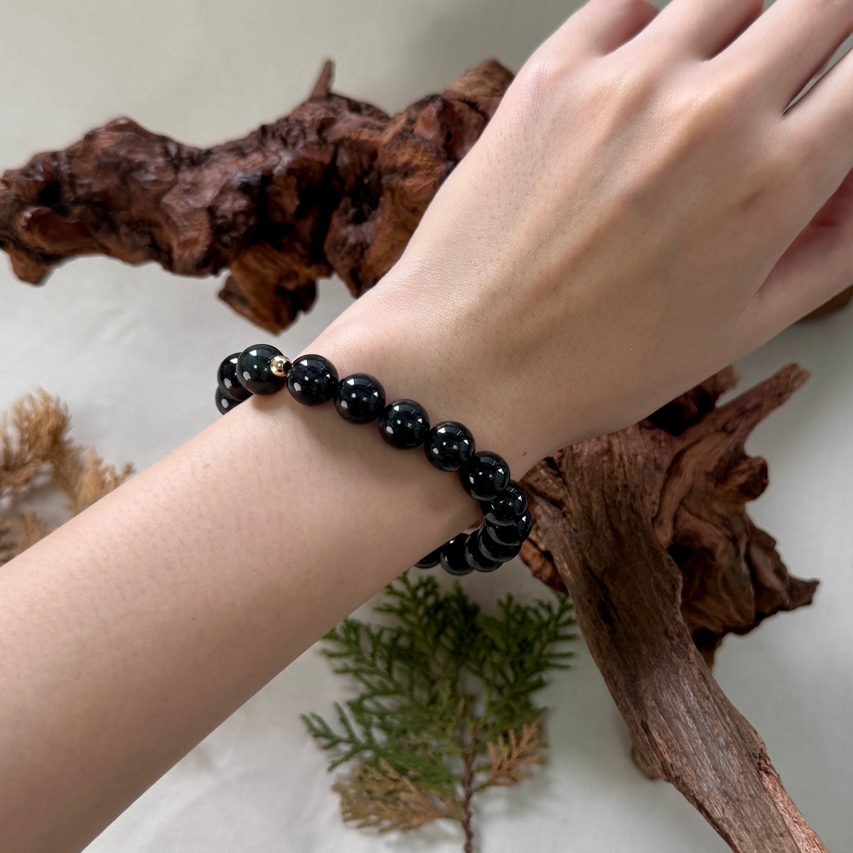 STACK | Black Jadeite Beaded Bracelet