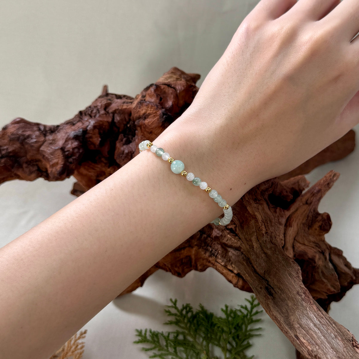 STACK | Petite Green Jadeite Beaded Bracelet