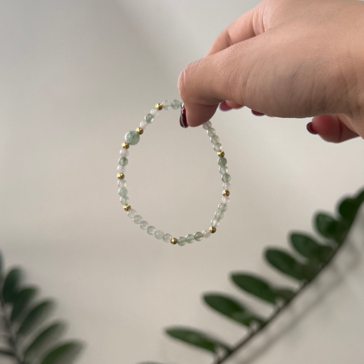 STACK | Petite Green Jadeite Beaded Bracelet