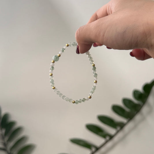 STACK | Petite Green Jadeite Beaded Bracelet