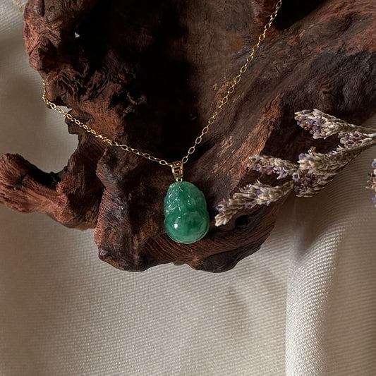 18k Pixiu Jadeite Necklace