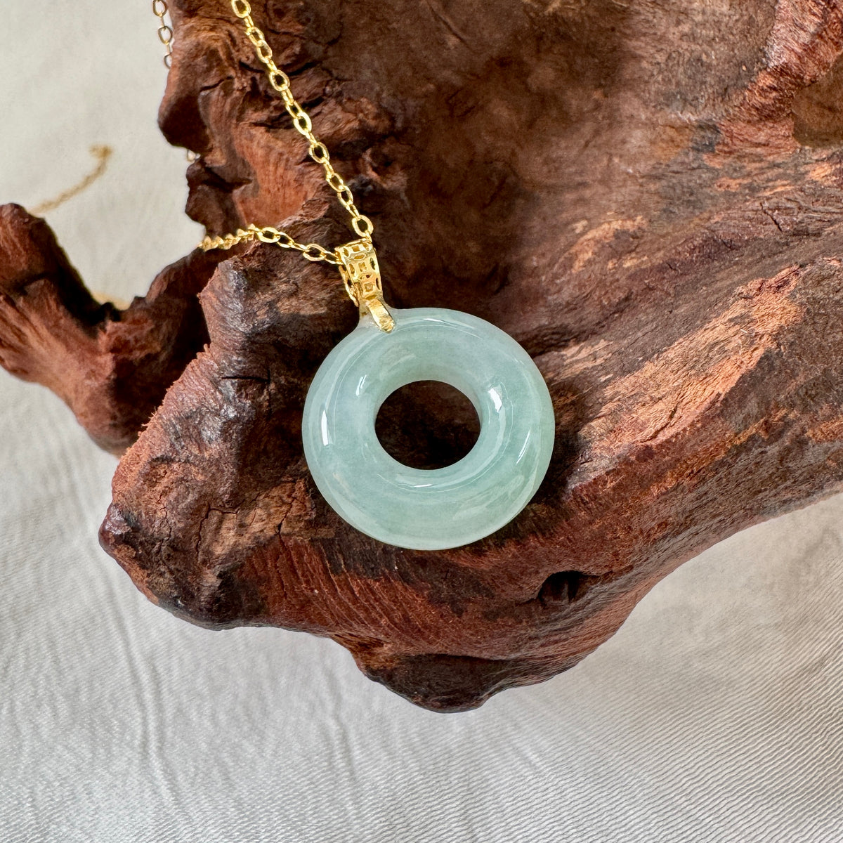ĀN |  Celadon Doughnut Jadeite Necklace (Petite)
