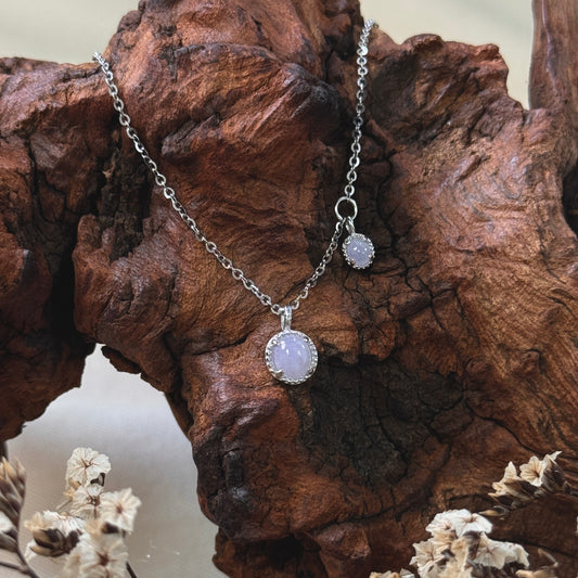 Duo Jadeite Necklace- Lavender