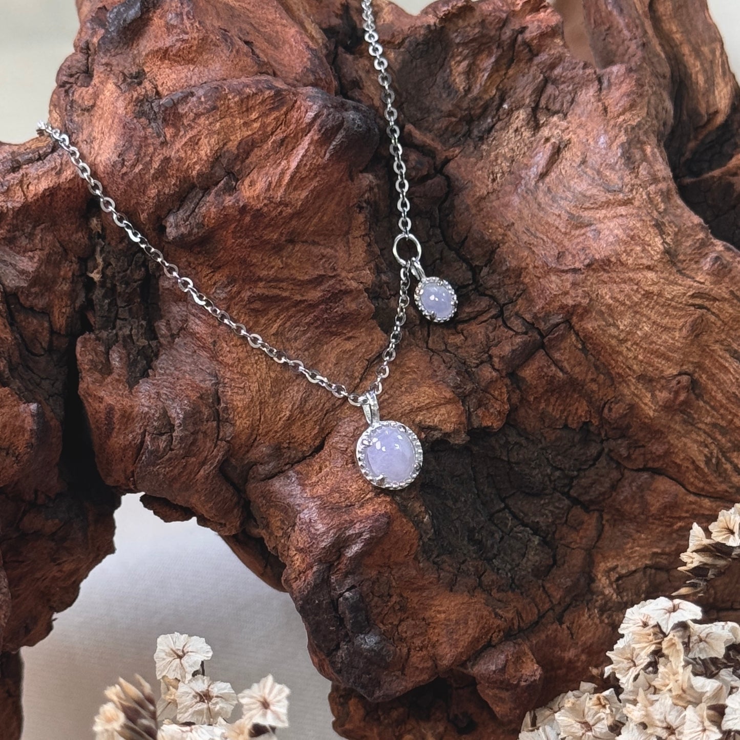 Duo Jadeite Necklace- Lavender