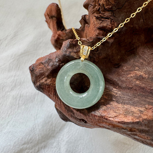 ĀN |  Sage Doughnut Jadeite Necklace