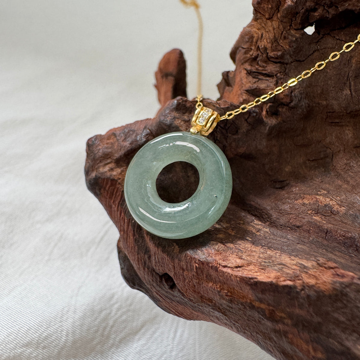 ĀN |  Sage Doughnut Jadeite Necklace