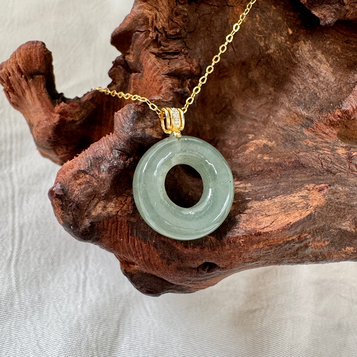 ĀN |  Sage Doughnut Jadeite Necklace