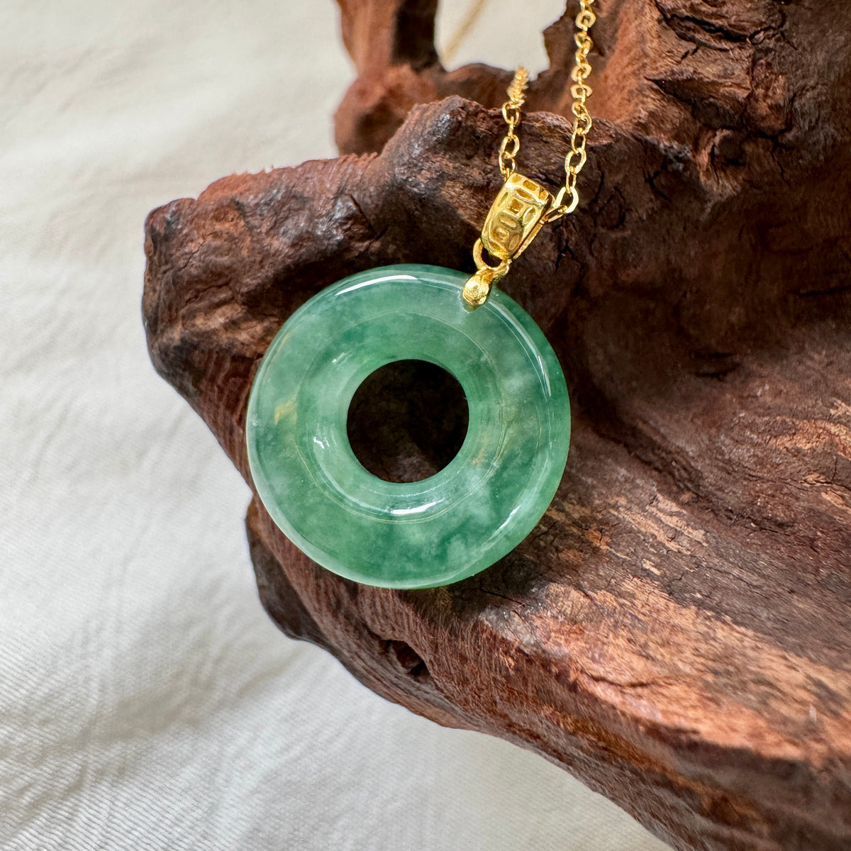 ĀN |  Green Doughnut Jadeite Necklace