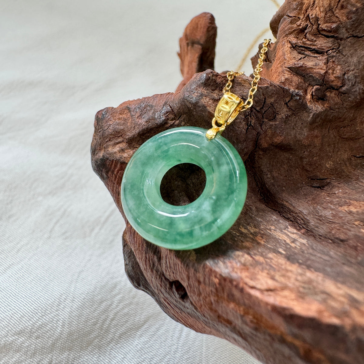 ĀN |  Green Doughnut Jadeite Necklace