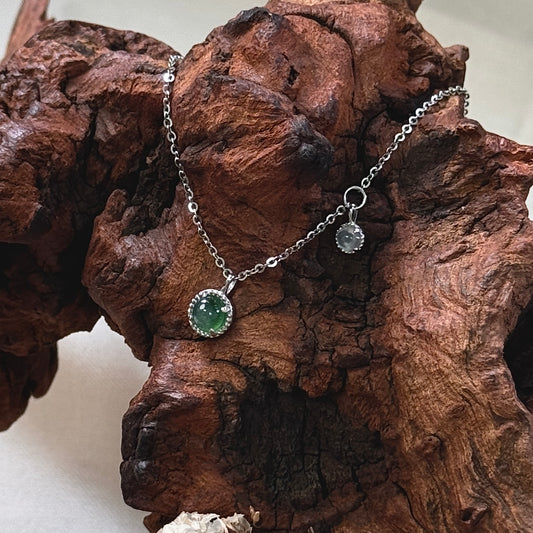 Duo Jadeite Necklace- Green and White