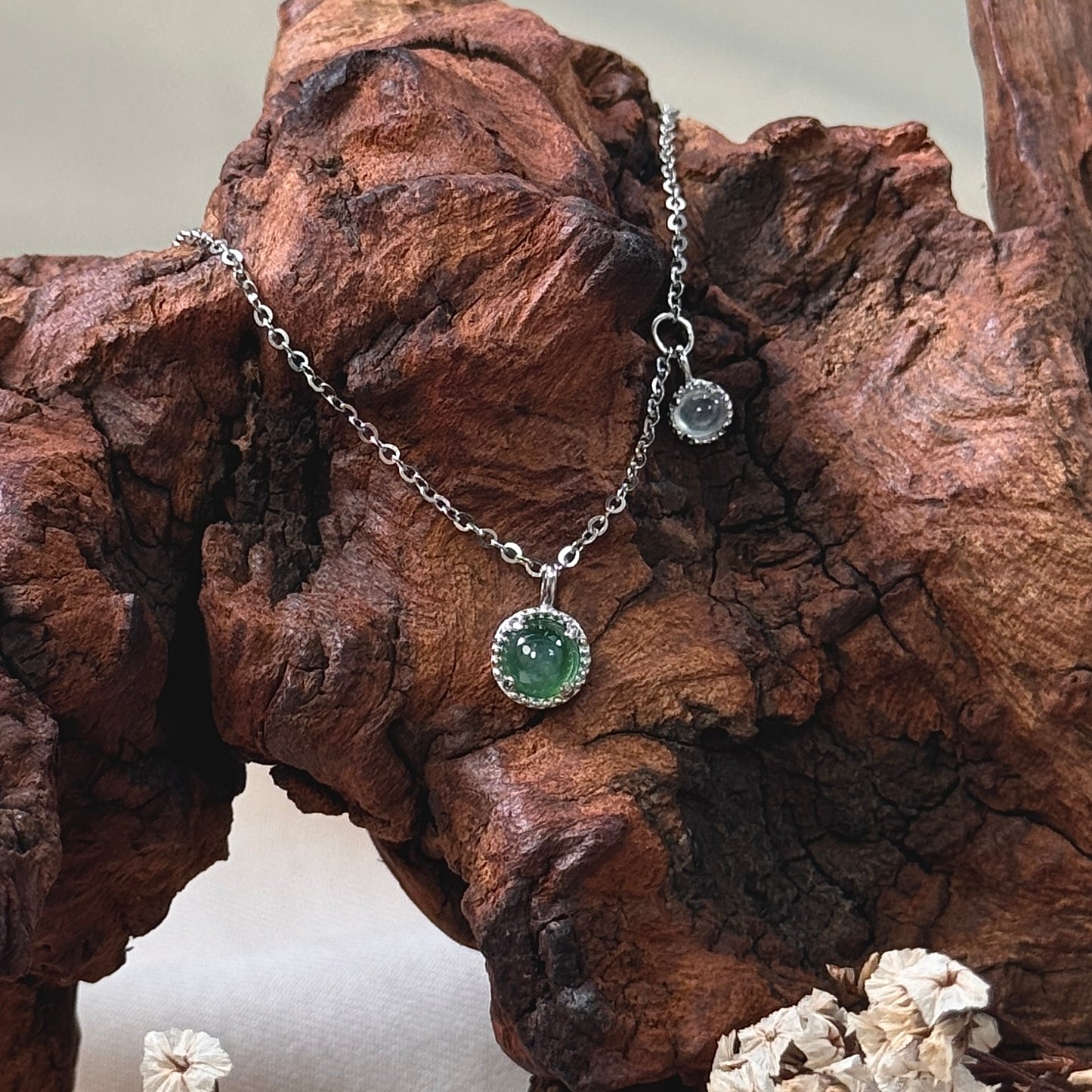 Duo Jadeite Necklace- Green and White