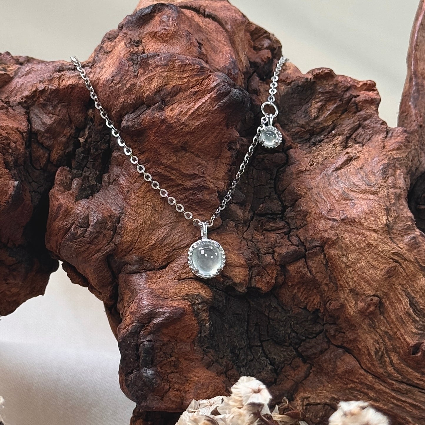 Duo Jadeite Necklace- White