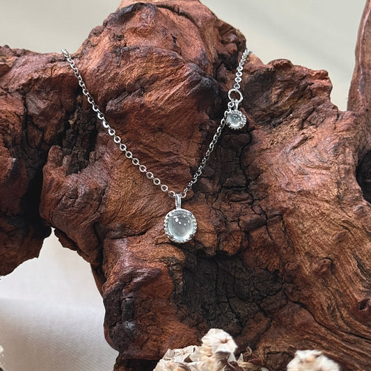 Duo Jadeite Necklace- White