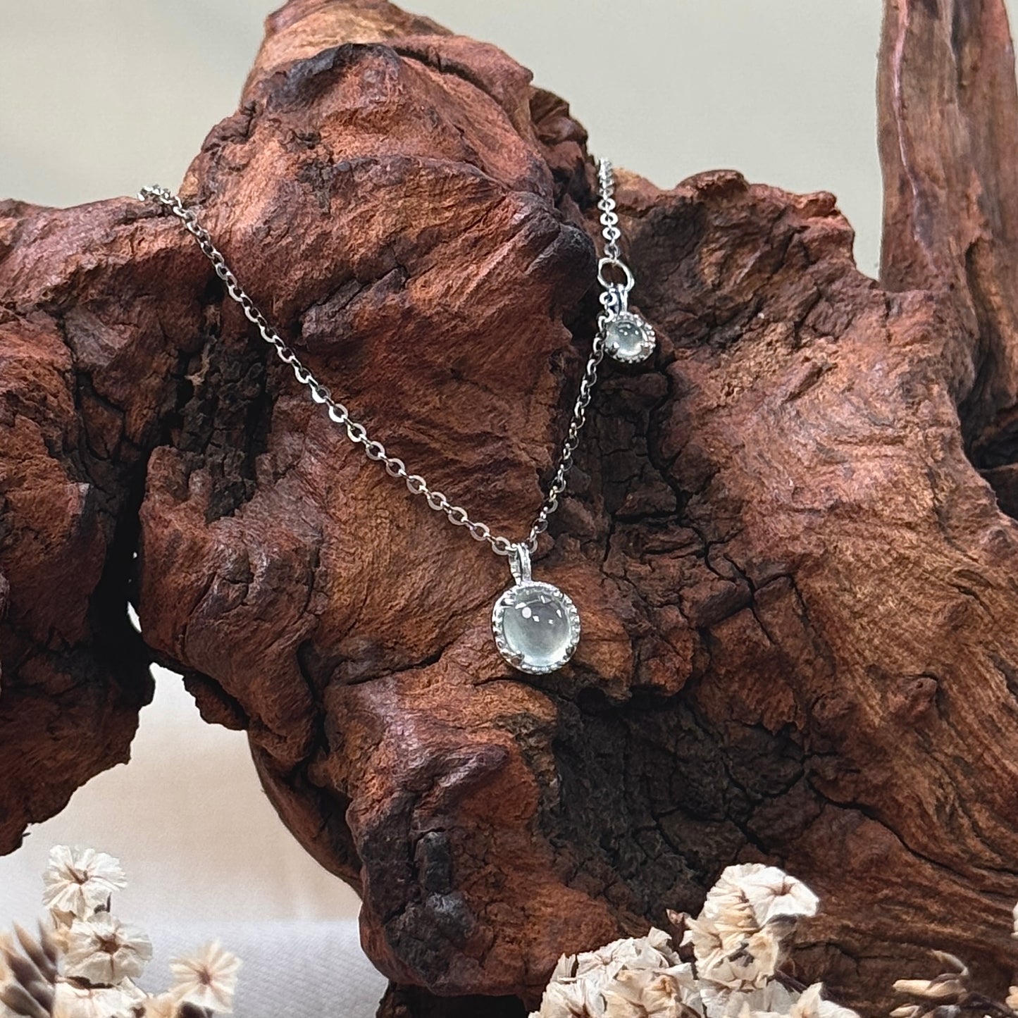 Duo Jadeite Necklace- White