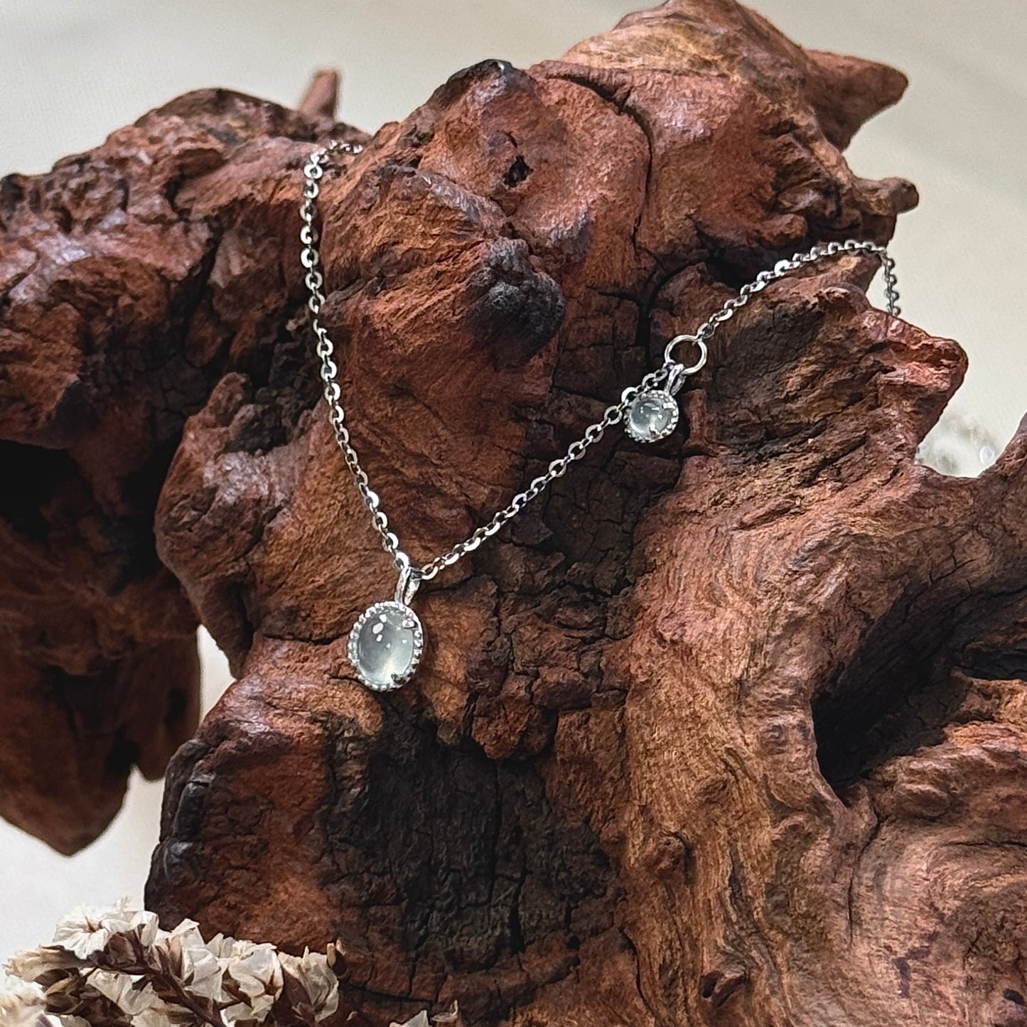 Duo Jadeite Necklace- White