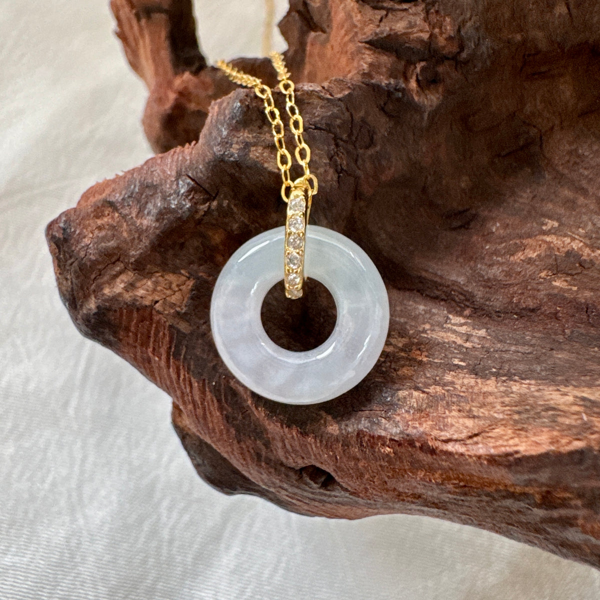 ĀN |  Milky Jadeite Doughnut Necklace