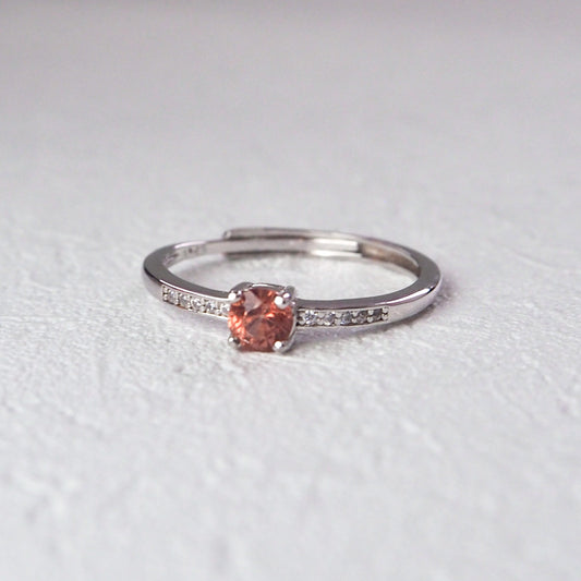 Dainty Orange Spinel Ring