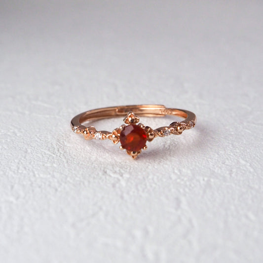 Dainty Red Agate Ring