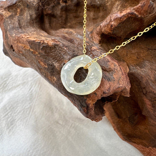 ĀN |  Twisty Jadeite Doughnut Necklace (Yellow)