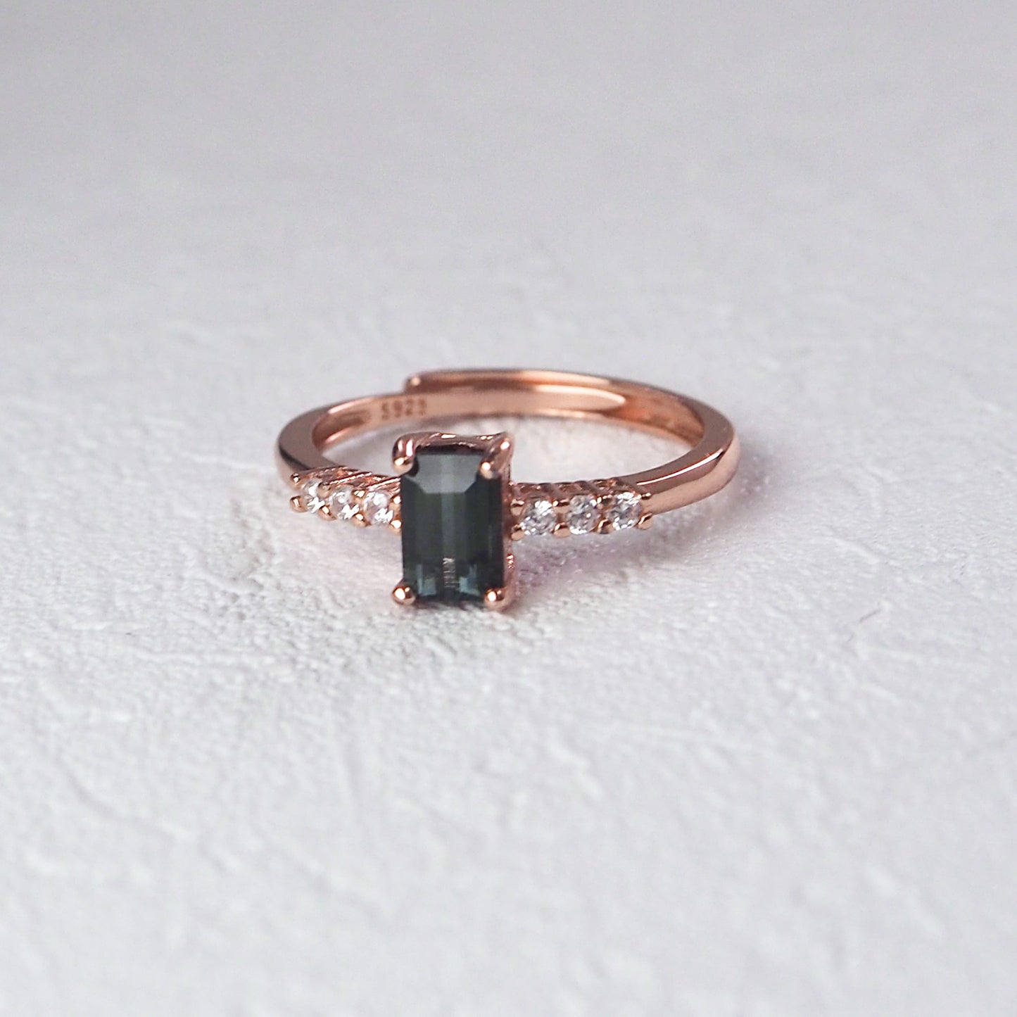 Teal Blue Tourmaline Ring