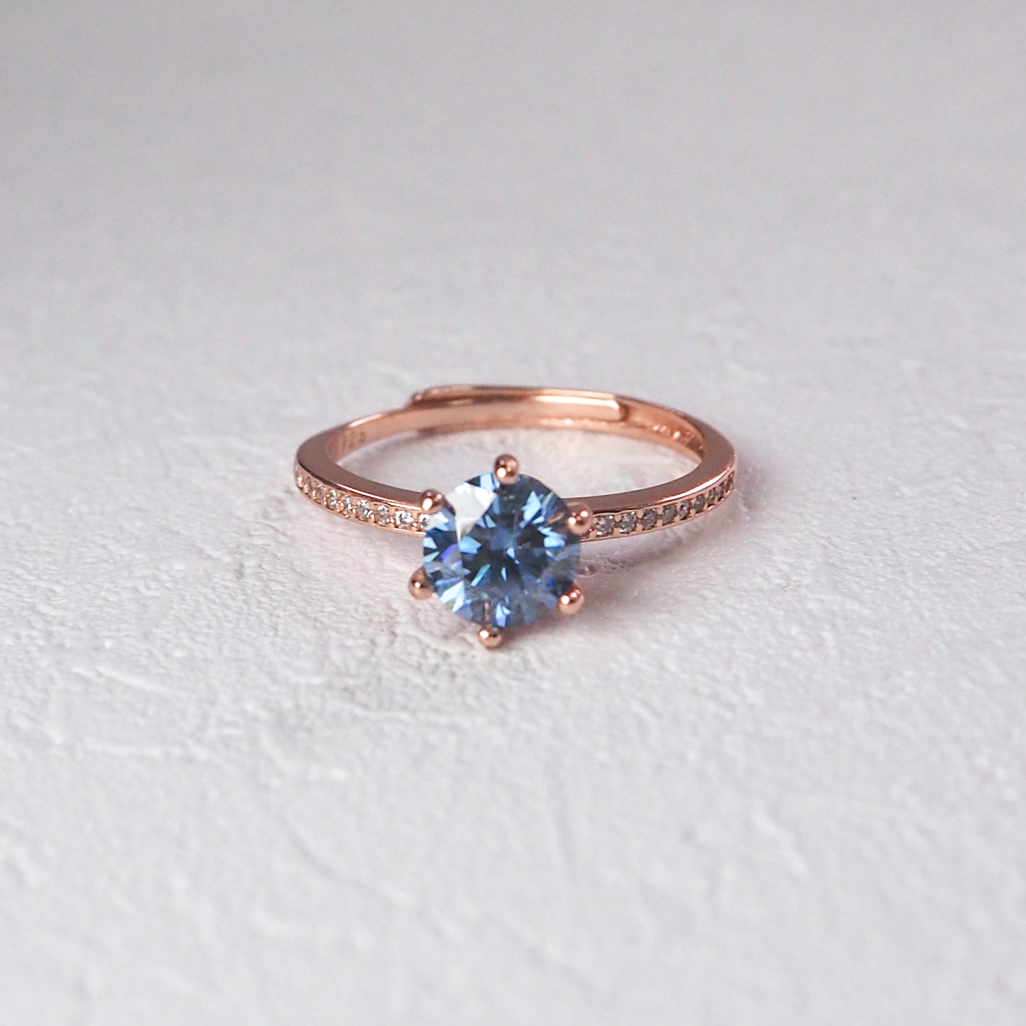 Royal blue Moissanite Ring