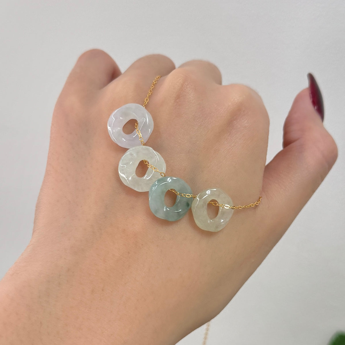 ĀN |  Twisty Jadeite Doughnut Necklace (Yellow)