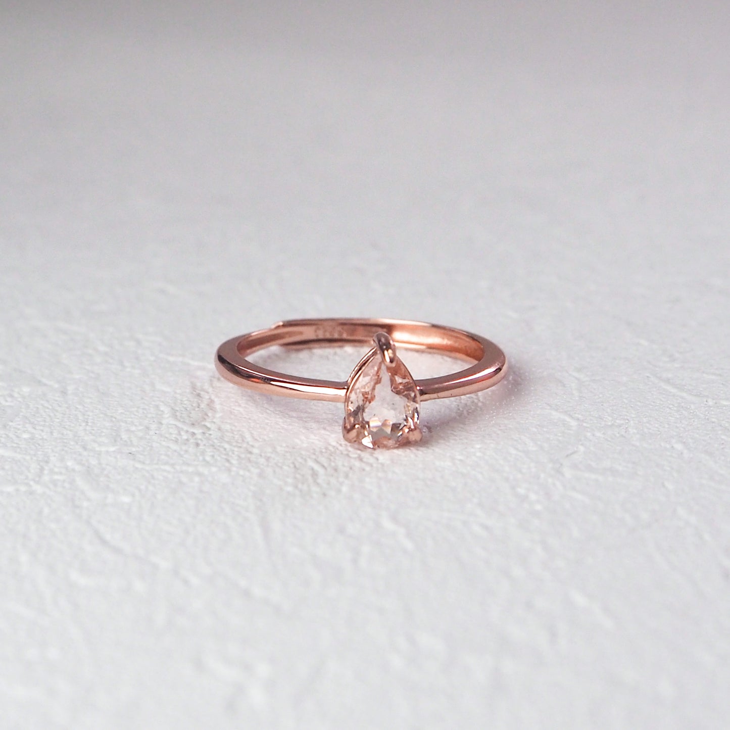 Teardrop Morganite Ring