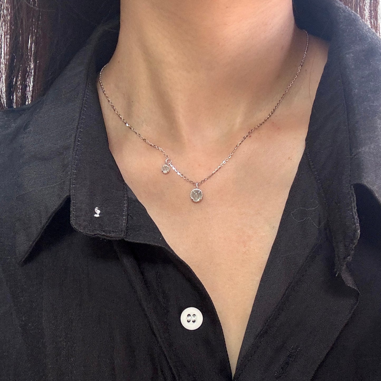 Duo Jadeite Necklace- White