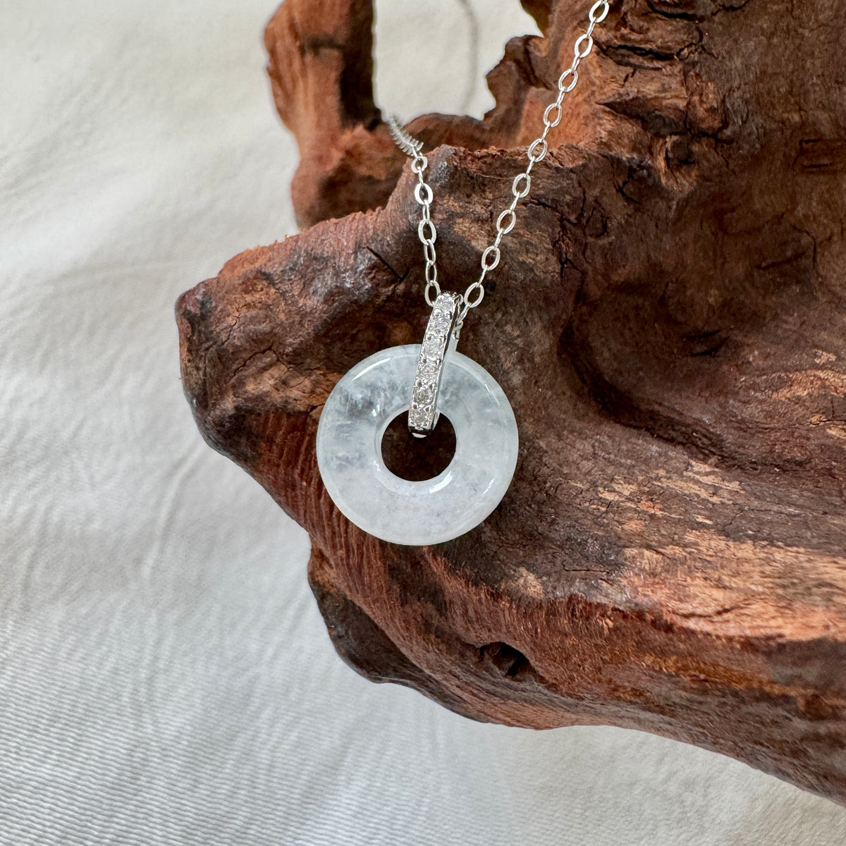 ĀN |  White Jadeite Doughnut Necklace