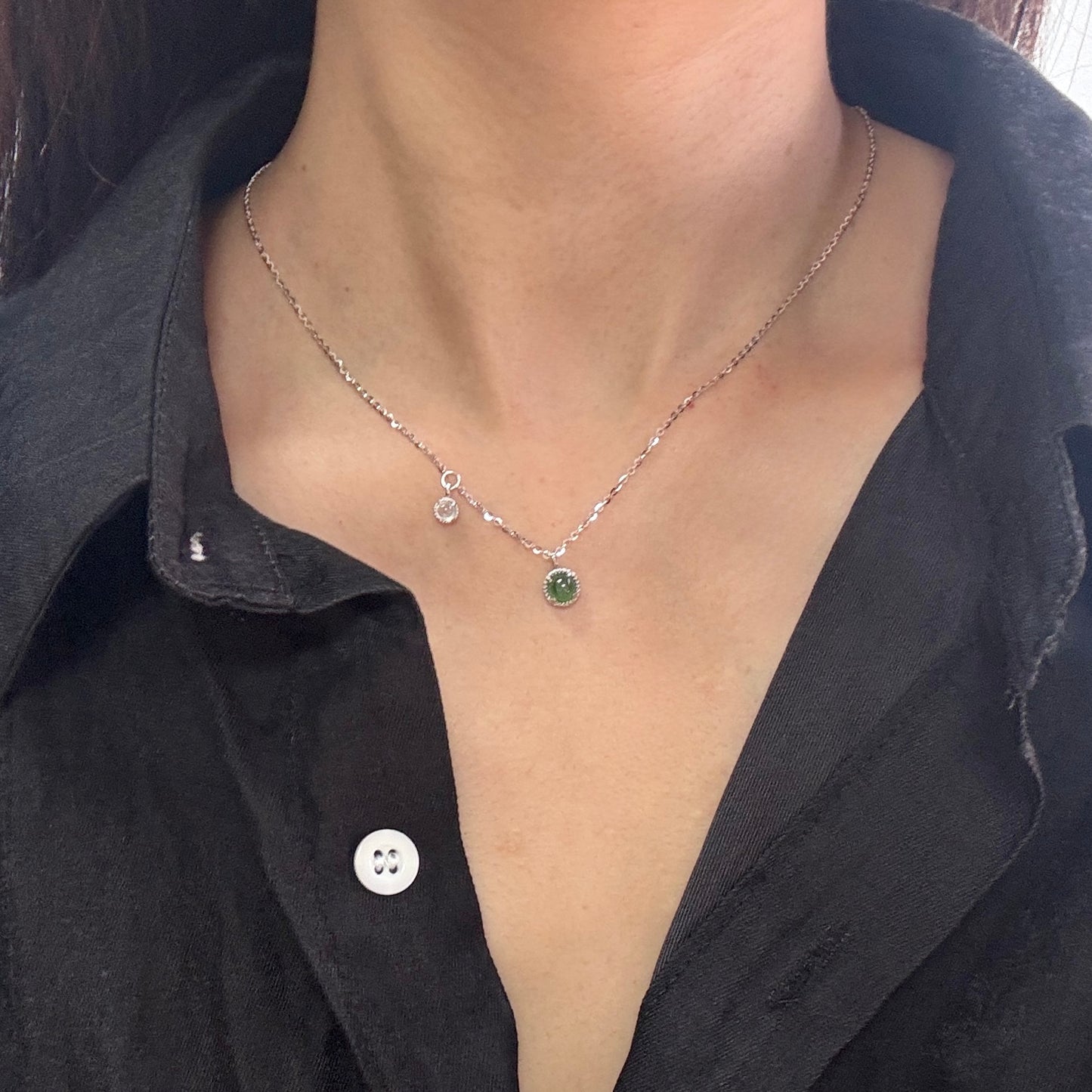 Duo Jadeite Necklace- Green and White