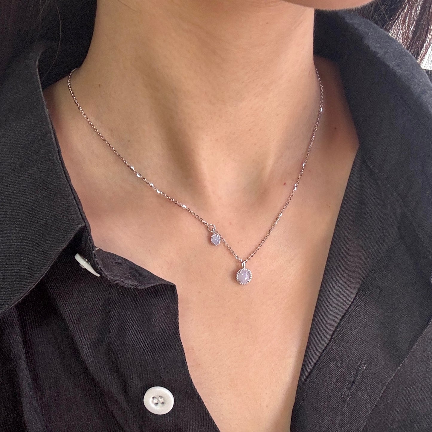 Duo Jadeite Necklace- Lavender
