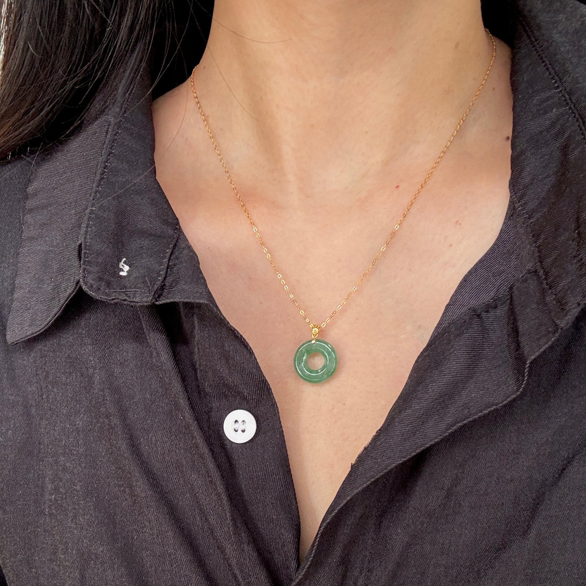 ĀN |  Green Doughnut Jadeite Necklace