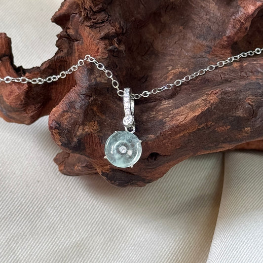 Ān Jadeite Necklace- Icy Green