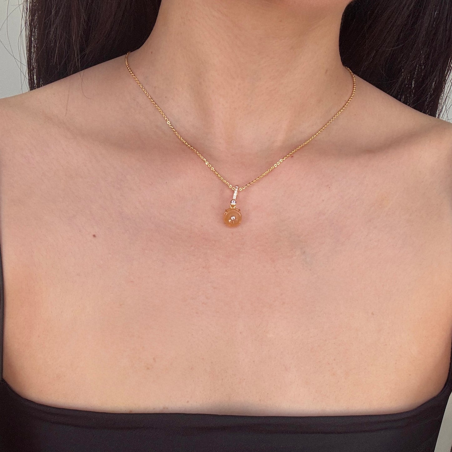 Ān Jadeite Necklace- Orange