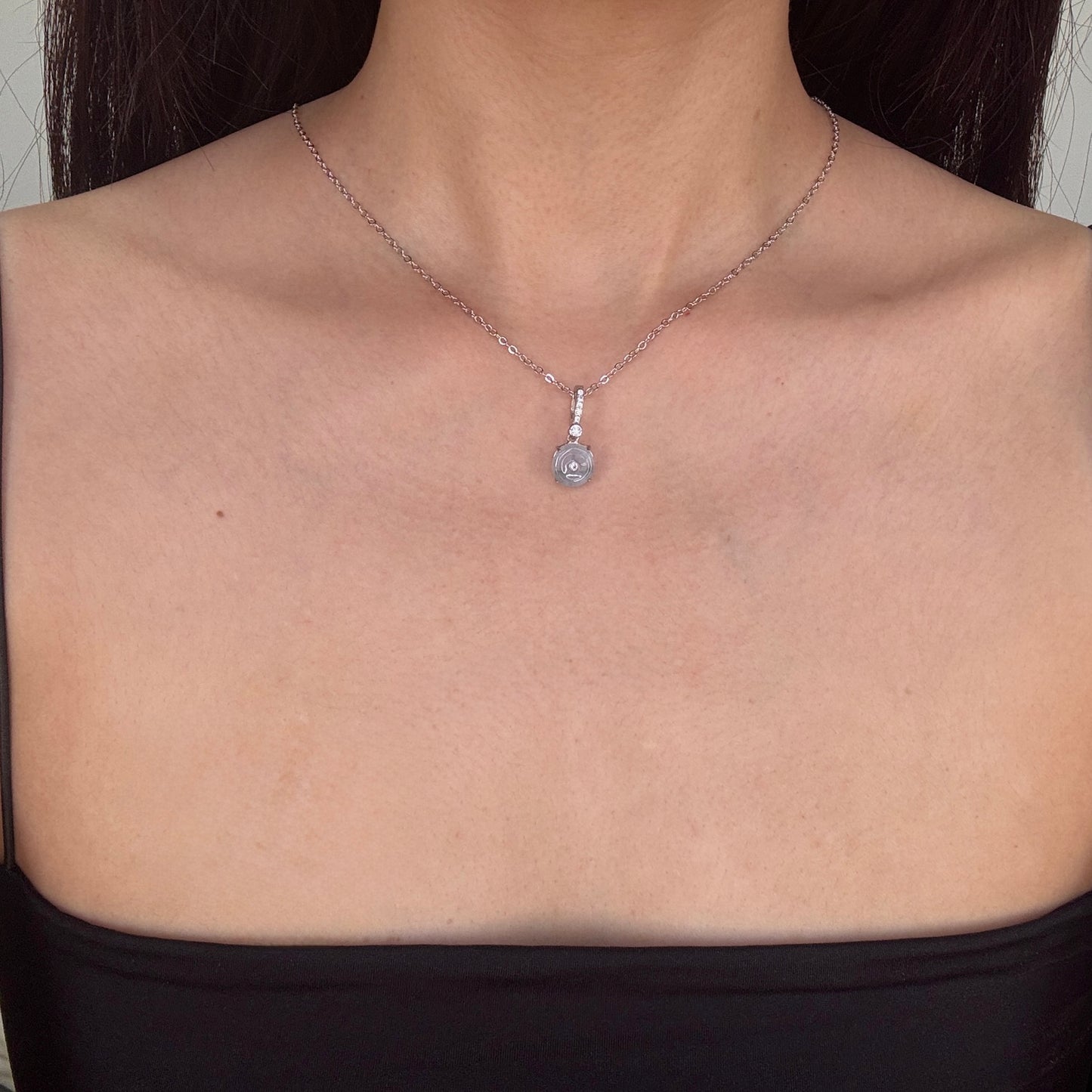 Ān Jadeite Necklace- Purple Floral