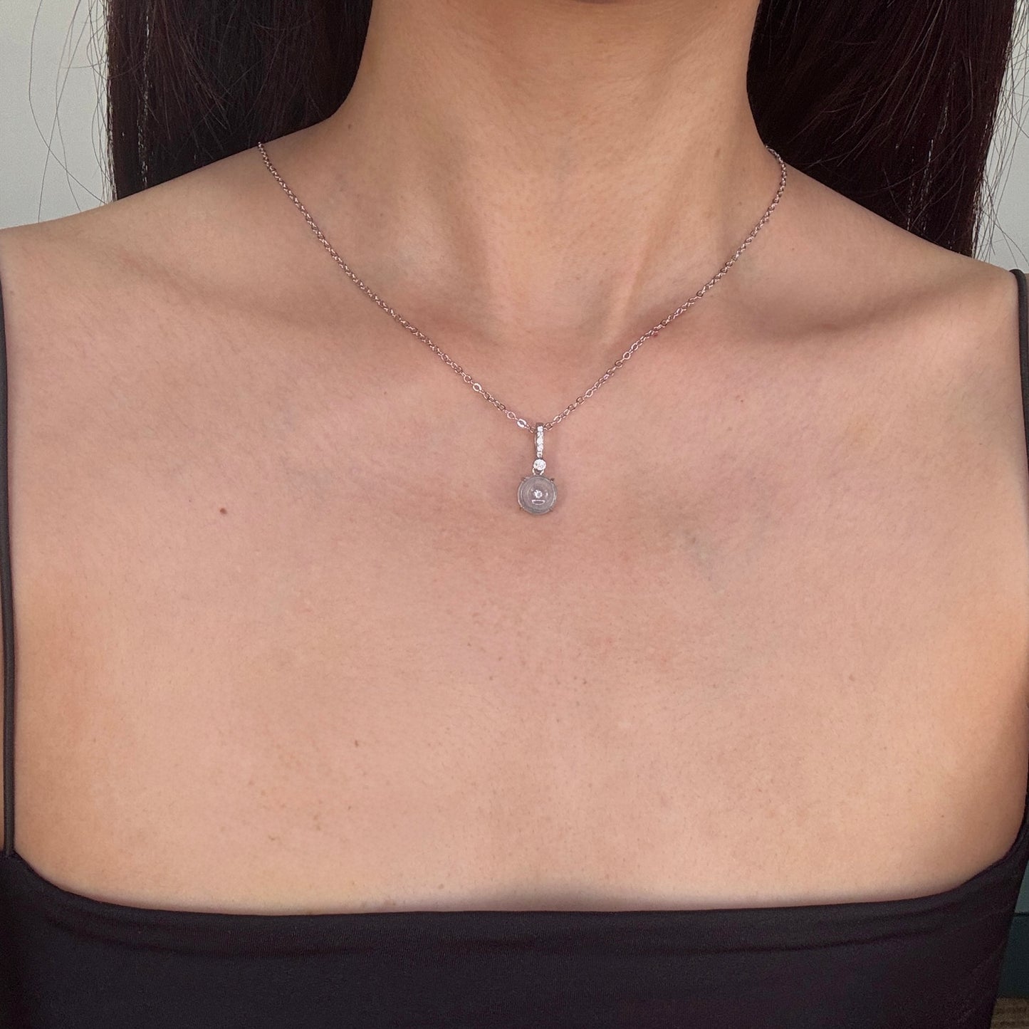 Ān Jadeite Necklace- Icy Floral