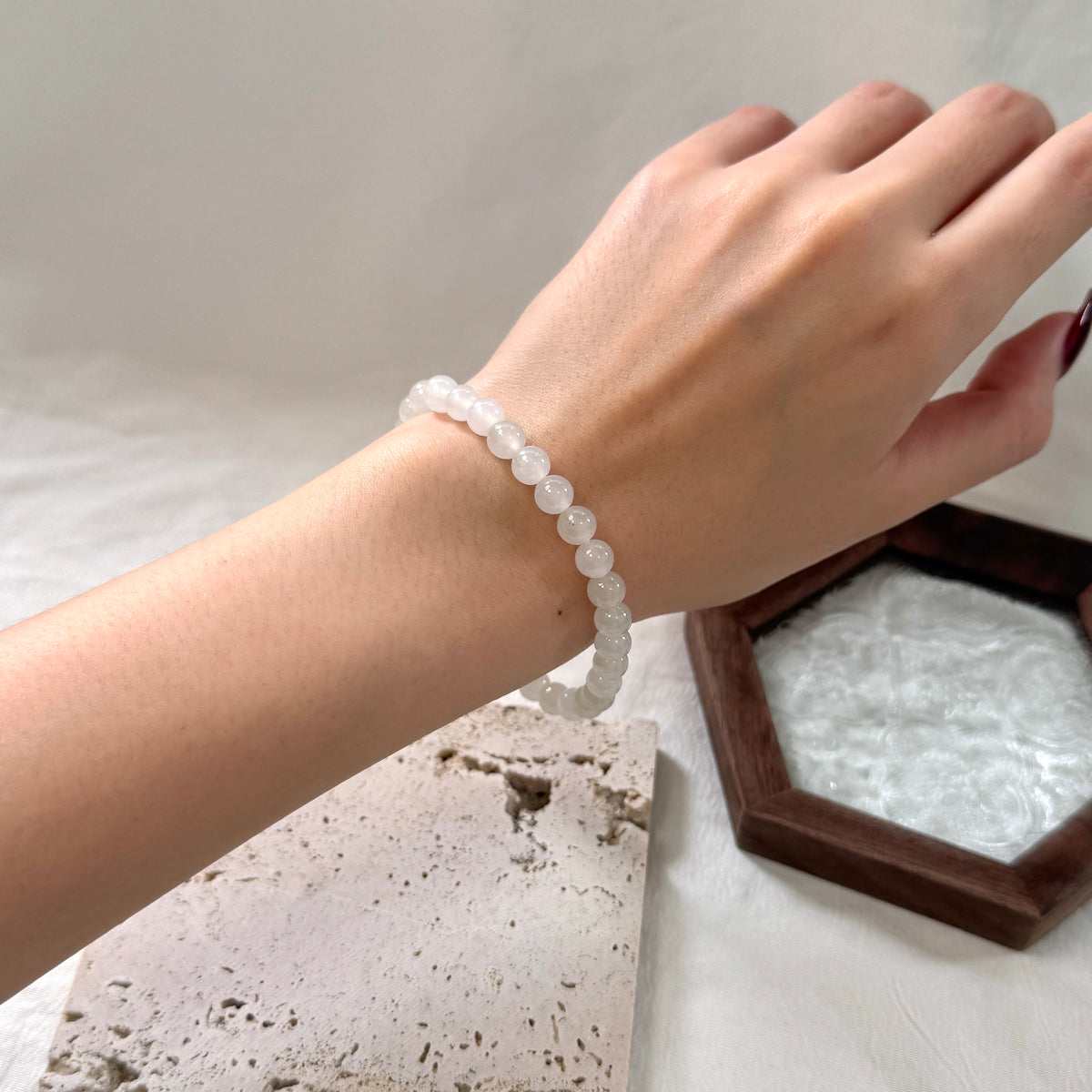STAPLE | Glowy Jadeite Beaded Bracelet