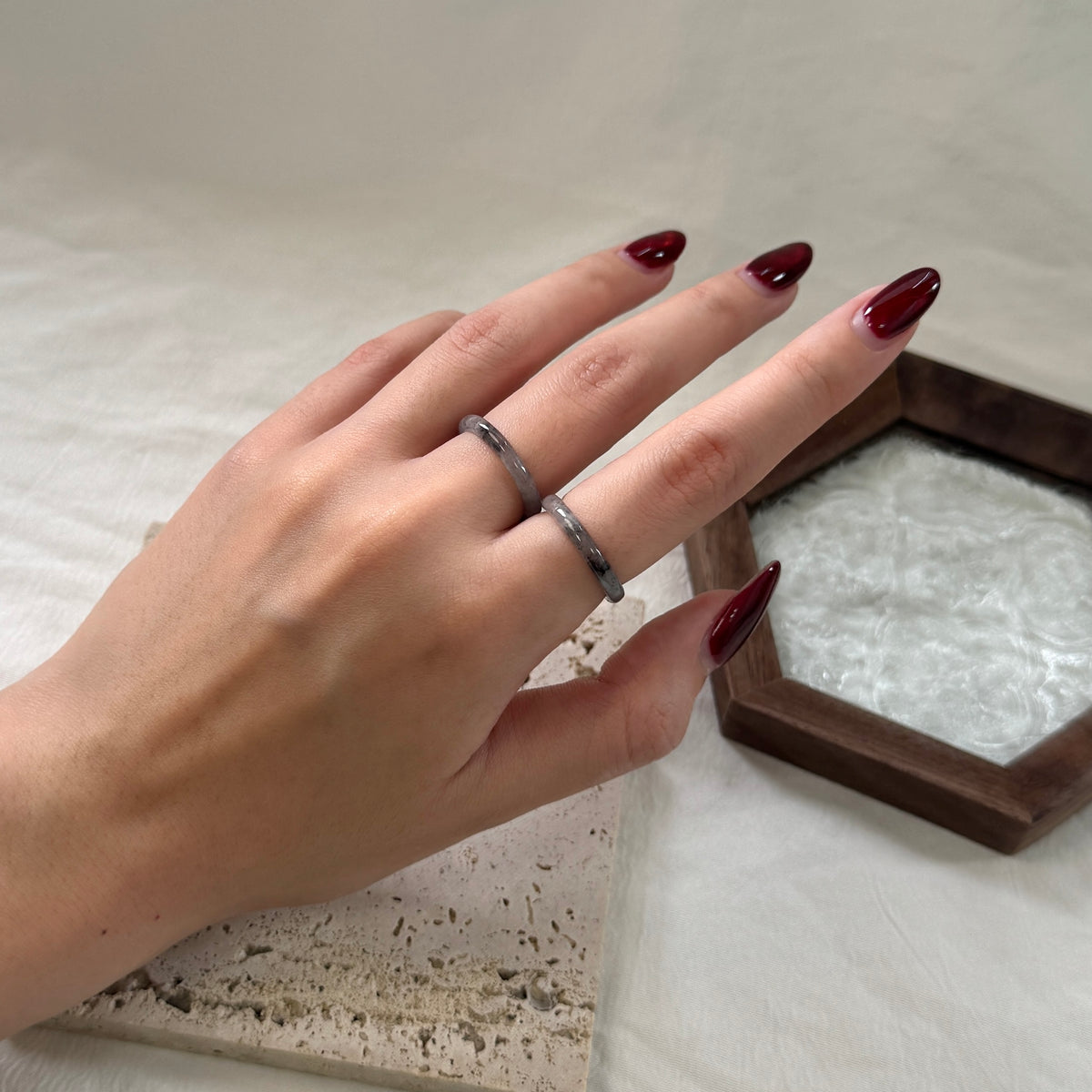 STAPLE | Skinny Wuji Jadeite Rings
