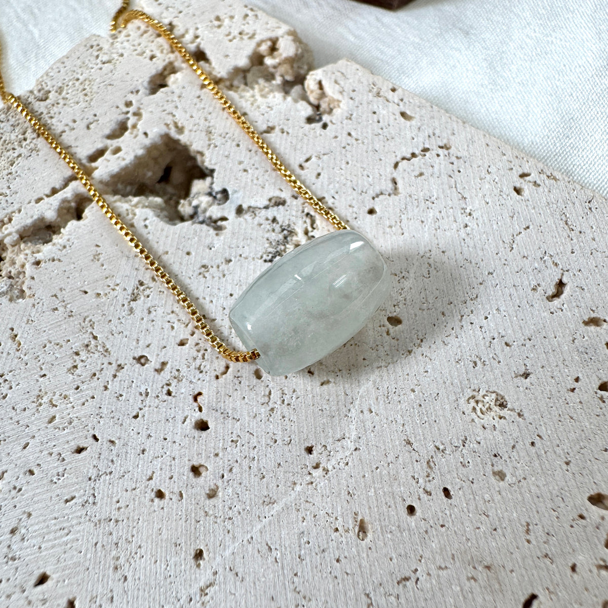 STAPLE | Barrel Jadeite Necklace (Slim)