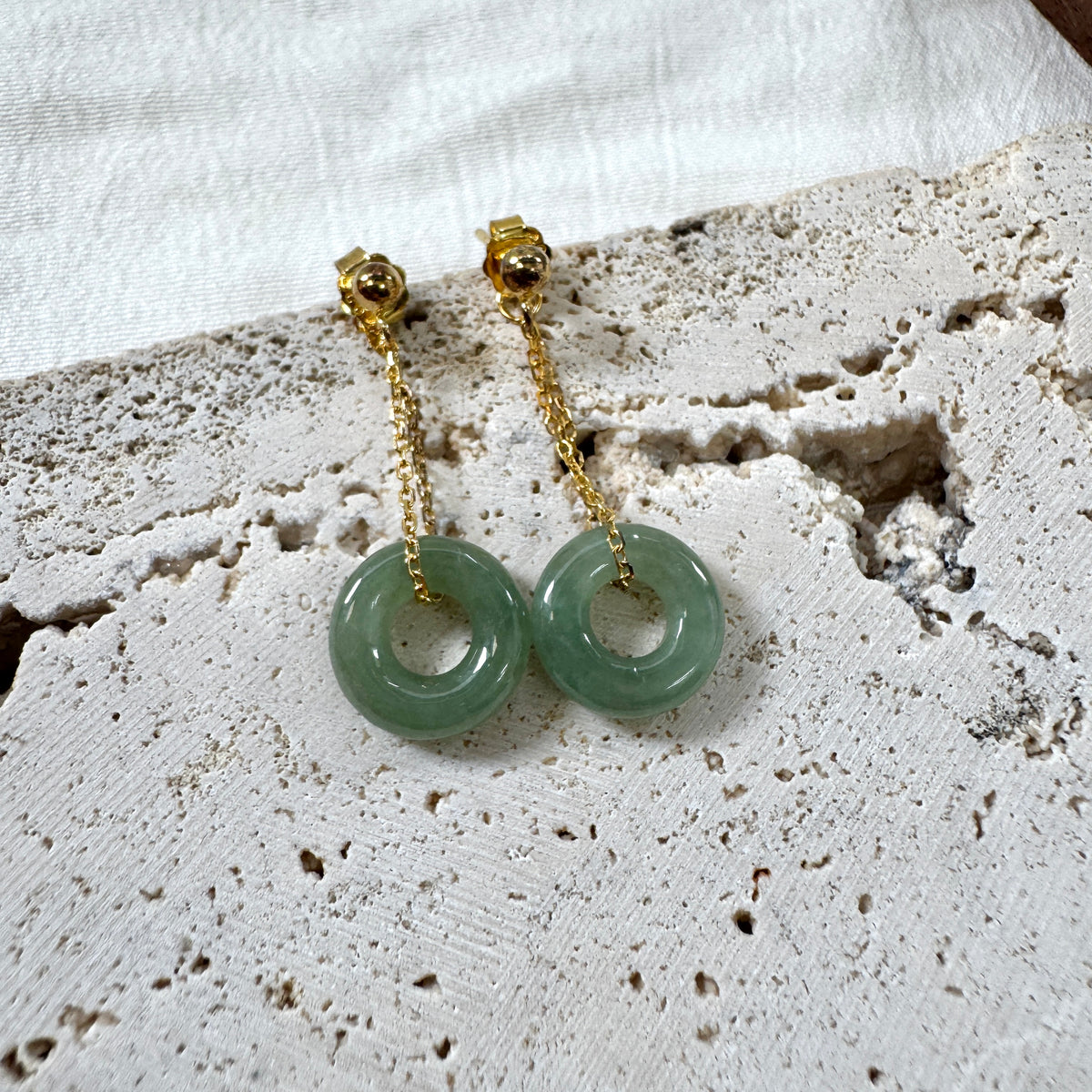 STAPLE | Green Doughnut Jadeite Earrings